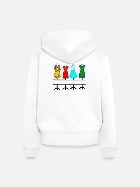 Damenmode mit Textraum - Frauen Premium Bio Zip Hoodie - Weiß