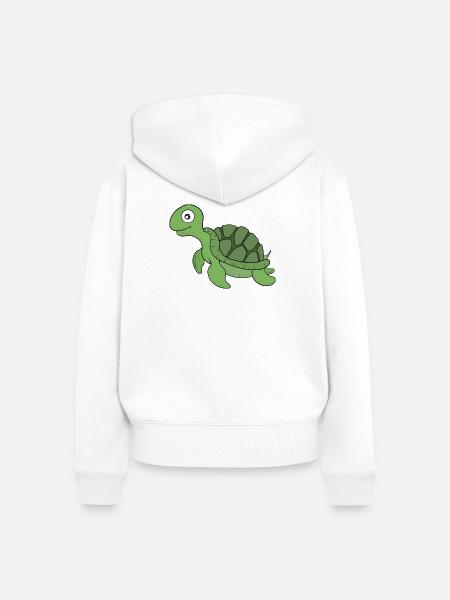 Eine freundliche Schildkröte - Frauen Premium Bio Zip Hoodie - Weiß