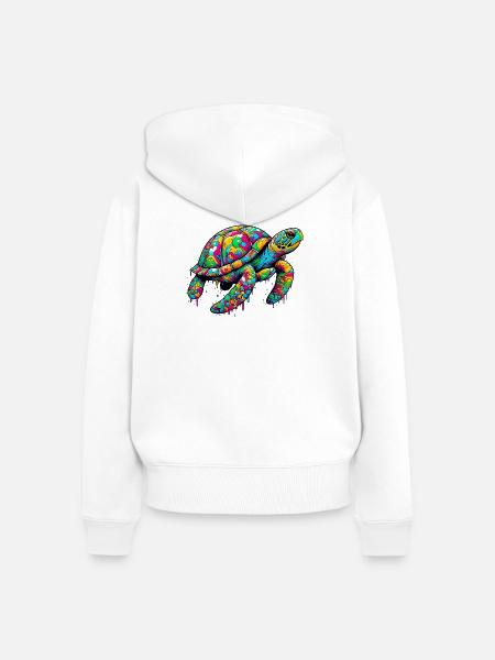 Schildkröte - Frauen Premium Bio Zip Hoodie - Weiß