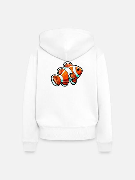 Clownfisch - Frauen Premium Bio Zip Hoodie - Weiß