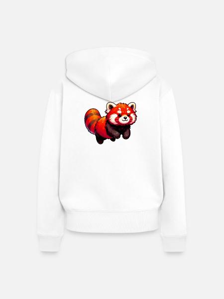 Kleiner Panda - Frauen Premium Bio Zip Hoodie - Weiß