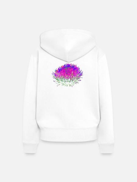 Neon-Blume– Pop-Art Design - Frauen Premium Bio Zip Hoodie - Weiß