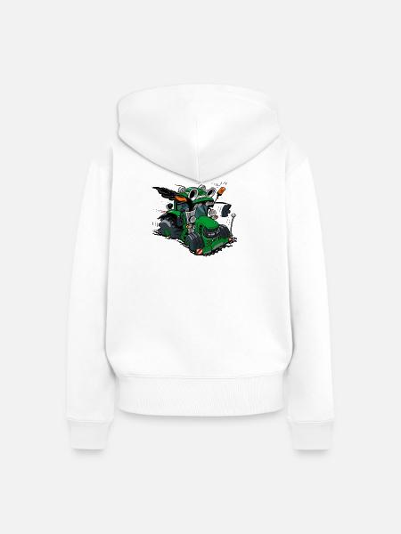 0968_Groene_Trekker_6630-V2 - Frauen Premium Bio Zip Hoodie - Weiß