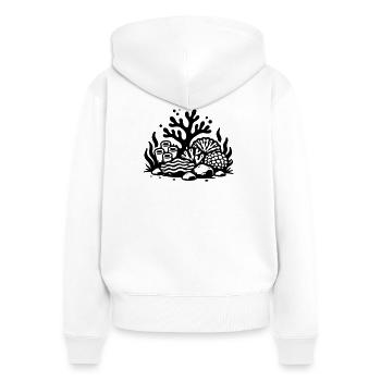 Symbole corallien Océan récif corallien - Sweat à capuche zippé Premium bio Femme - blanc - Dos - AI Model Female 172 light (172cm)