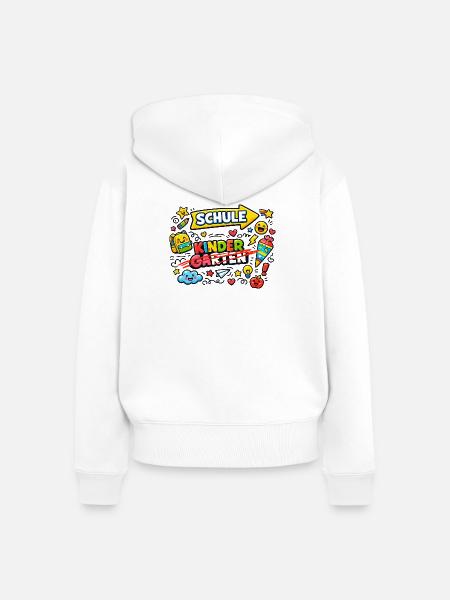 Schulkind Graffiti Stil - Frauen Premium Bio Zip Hoodie - Weiß