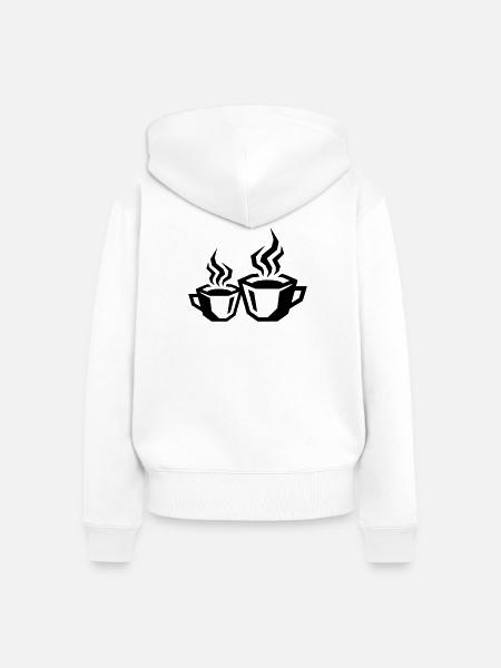 kaffee symbol coffee - Frauen Premium Bio Zip Hoodie - Weiß