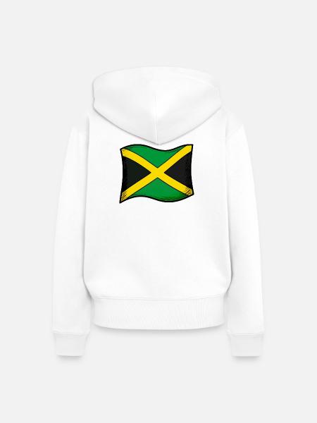 Jamaika Jamaica Fahne - Frauen Premium Bio Zip Hoodie - Weiß