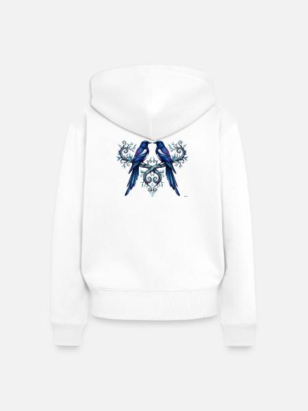 Keltische Elstern-Runen-Design. - Frauen Premium Bio Zip Hoodie - Weiß