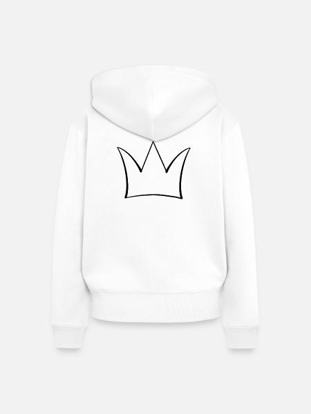 Krone_schwarz - Frauen Premium Bio Zip Hoodie - Weiß