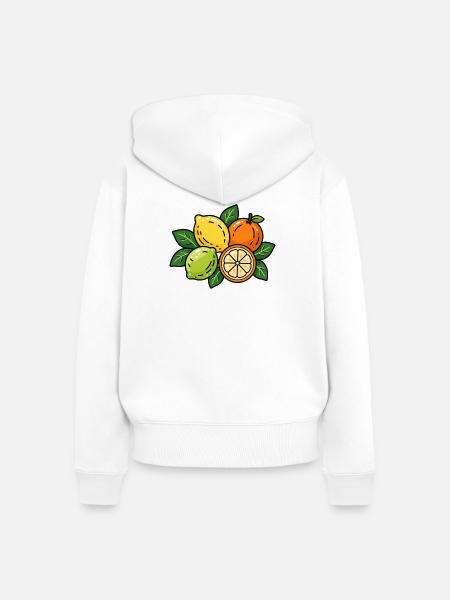 Citrus Cluster – Sunny Picnic Vibes - Frauen Premium Bio Zip Hoodie - Weiß