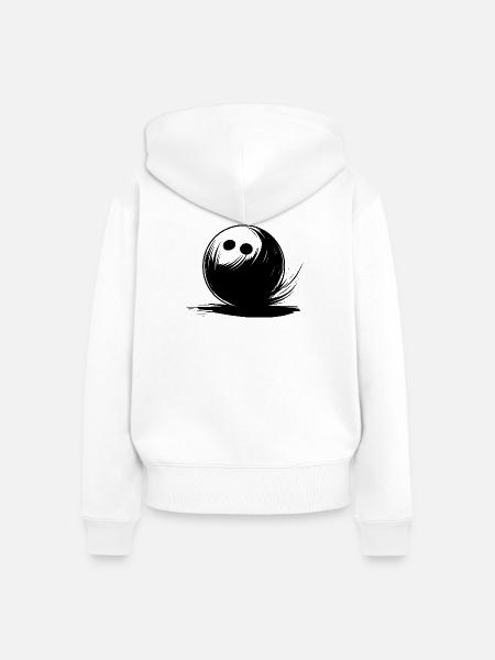 Bowlingkugel - Frauen Premium Bio Zip Hoodie - Weiß