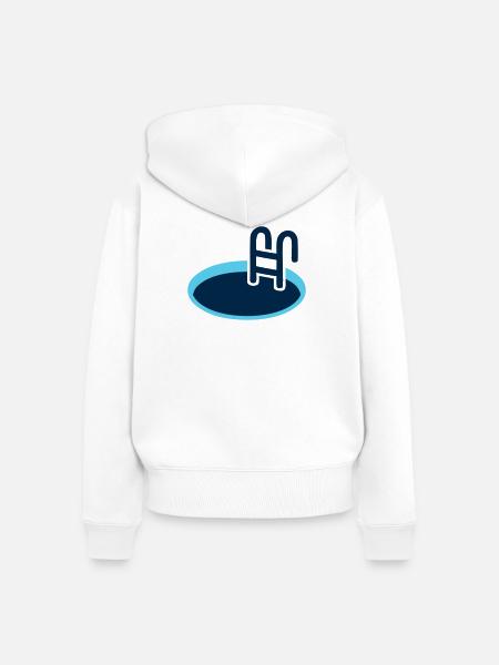 Eisbad Pool Schwimm Logo - Frauen Premium Bio Zip Hoodie - Weiß