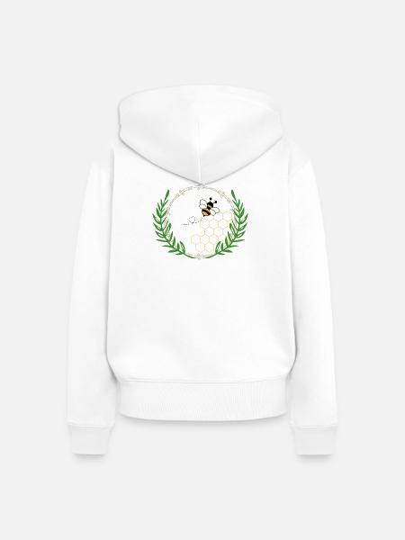 Bee - Frauen Premium Bio Zip Hoodie - Weiß