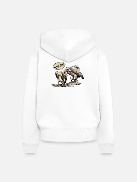 Mahlzeit Geierduo - Frauen Premium Bio Zip Hoodie - Weiß