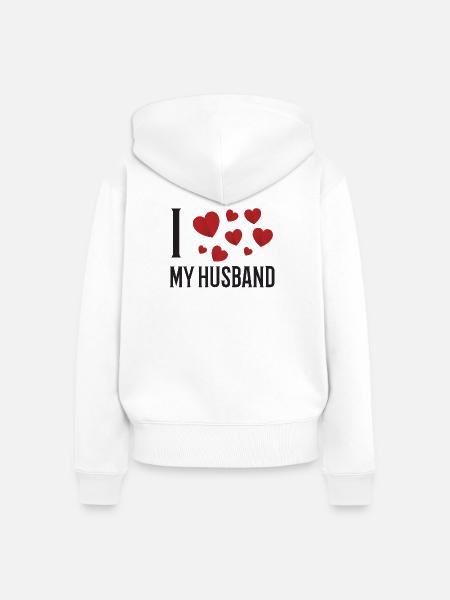 Ich liebe meinen Ehemann - Frauen Premium Bio Zip Hoodie - Weiß