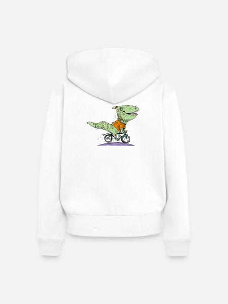 Saurier - Frauen Premium Bio Zip Hoodie - Weiß