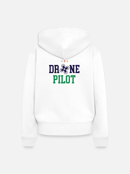 Drohnen-Pilot - Frauen Premium Bio Zip Hoodie - Weiß