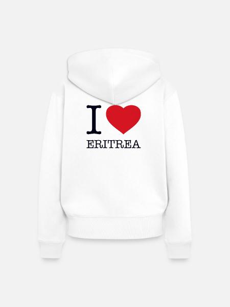 I LOVE ERITREA - Frauen Premium Bio Zip Hoodie - Weiß