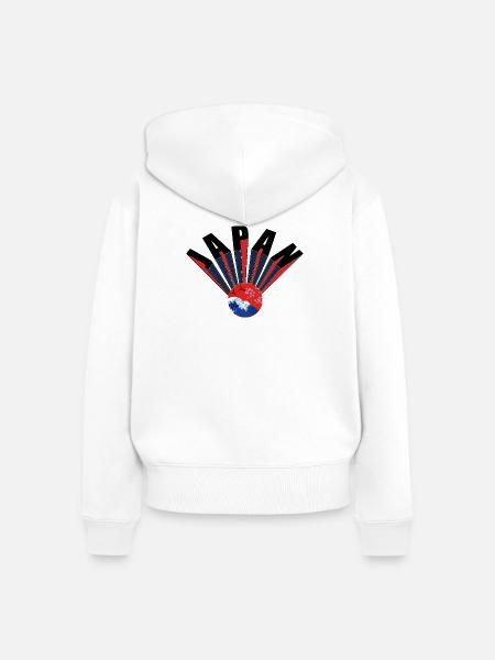 JAPAN - Frauen Premium Bio Zip Hoodie - Weiß