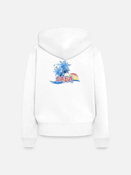 Saba als Strand - Frauen Premium Bio Zip Hoodie - Weiß