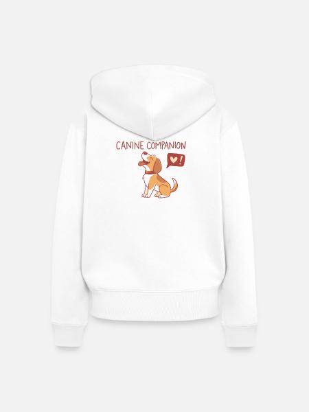 Canine Companion Farbe Joy - Frauen Premium Bio Zip Hoodie - Weiß