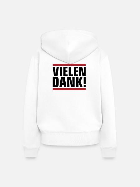 Vielen Dank Dankeschön - Frauen Premium Bio Zip Hoodie - Weiß