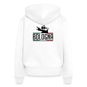 Nettuno Bologna Tricolore - Sweat à capuche zippé Premium bio Femme - blanc - Dos - AI Model Female 172 light (172cm)