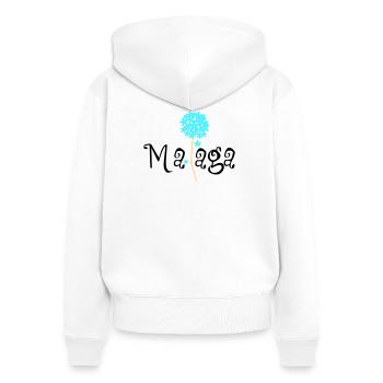 Malaga Biznaga - Sweat à capuche zippé Premium bio Femme - blanc - Dos - AI Model Female 172 light (172cm)