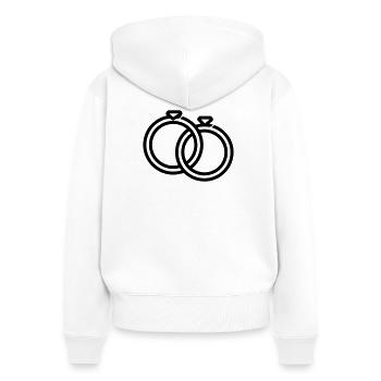 Eheringe - Frauen Premium Bio Zip Hoodie - Weiß - Hinten - AI Model Female 172 light (172cm)