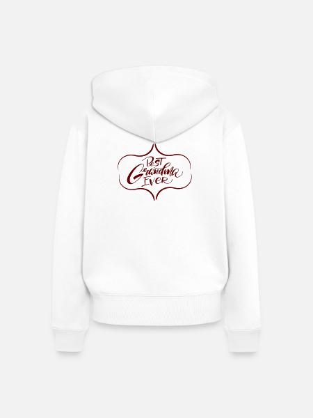 Best Grandma Ever - Frauen Premium Bio Zip Hoodie - Weiß