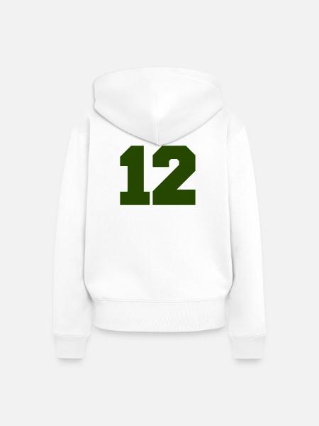 12- - Frauen Premium Bio Zip Hoodie - Weiß