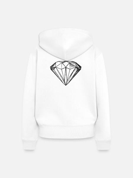 Diamant Edelstein Kristall Design - Illustration - Frauen Premium Bio Zip Hoodie - Weiß