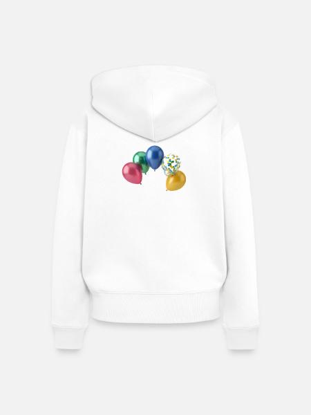 Bunte Luftballons - Frauen Premium Bio Zip Hoodie - Weiß