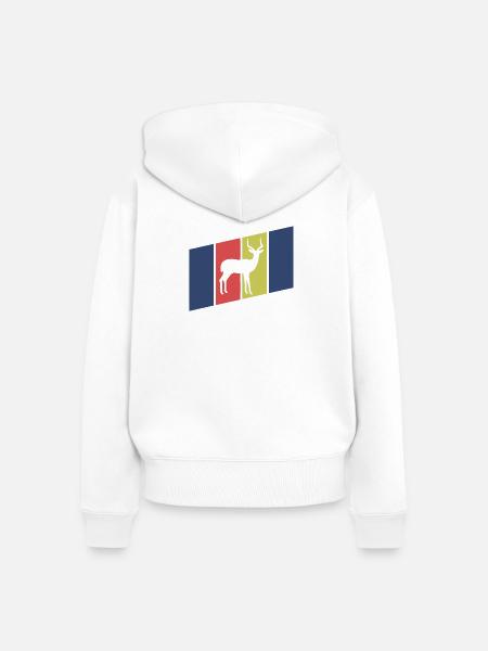 Antilope Silhouette Afrika - Frauen Premium Bio Zip Hoodie - Weiß