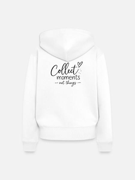 Erinnerungen sammeln - Frauen Premium Bio Zip Hoodie - Weiß