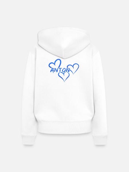Vorname Anton - Frauen Premium Bio Zip Hoodie - Weiß