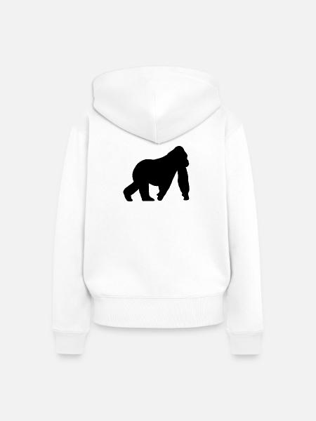 Affe - Frauen Premium Bio Zip Hoodie - Weiß