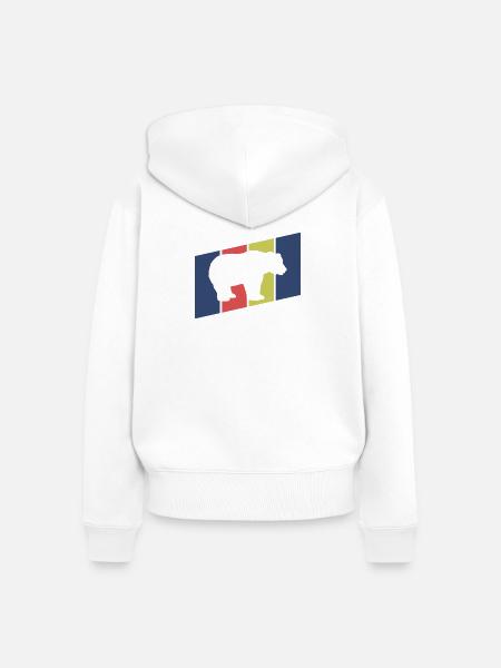 Bär Silhouette Retro Style - Frauen Premium Bio Zip Hoodie - Weiß