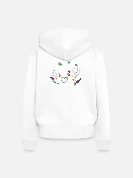 Hühner - Frauen Premium Bio Zip Hoodie - Weiß