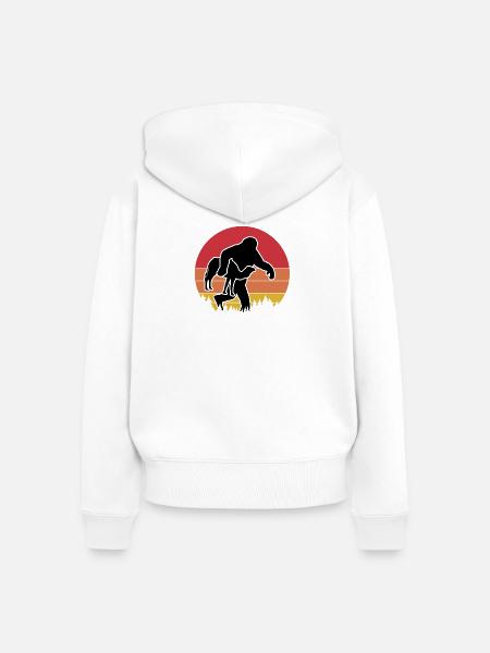 Bigfoot Kamel Retro-Style - Frauen Premium Bio Zip Hoodie - Weiß