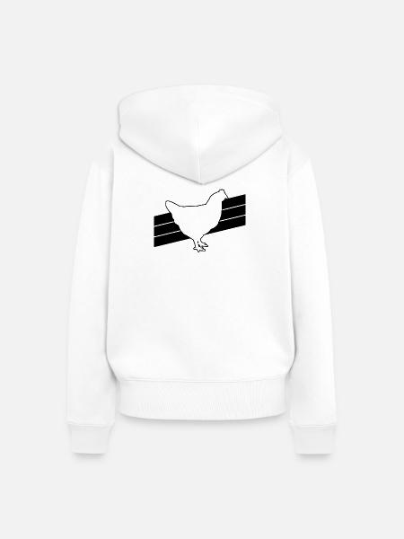 Huhn Silhouette Grafik - Frauen Premium Bio Zip Hoodie - Weiß