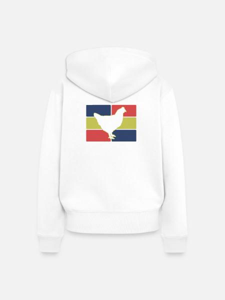 Huhn Silhouette Retro - Frauen Premium Bio Zip Hoodie - Weiß