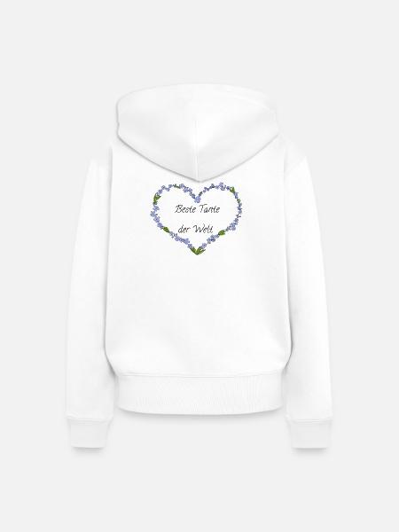 Beste Tante der Welt - Frauen Premium Bio Zip Hoodie - Weiß