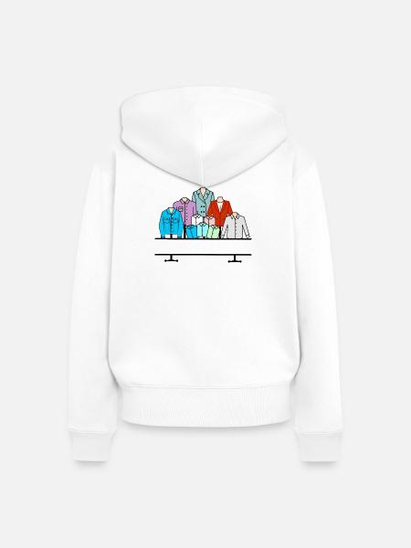 Herrenbekleidungsgeschäft - Frauen Premium Bio Zip Hoodie - Weiß