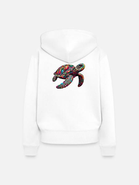 Schildkröte - Frauen Premium Bio Zip Hoodie - Weiß