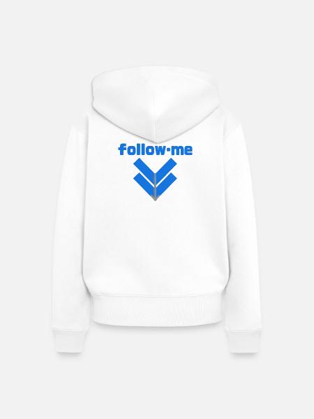 Follow me - Frauen Premium Bio Zip Hoodie - Weiß