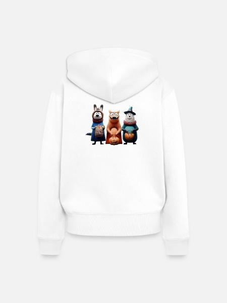 Halloween Squad – Süßes oder Saures Wooligans - Frauen Premium Bio Zip Hoodie - Weiß