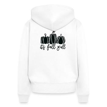 Herbstkürbisse mit Text für Herbstparty - Frauen Premium Bio Zip Hoodie - Weiß - Hinten - AI Model Female 172 light (172cm)