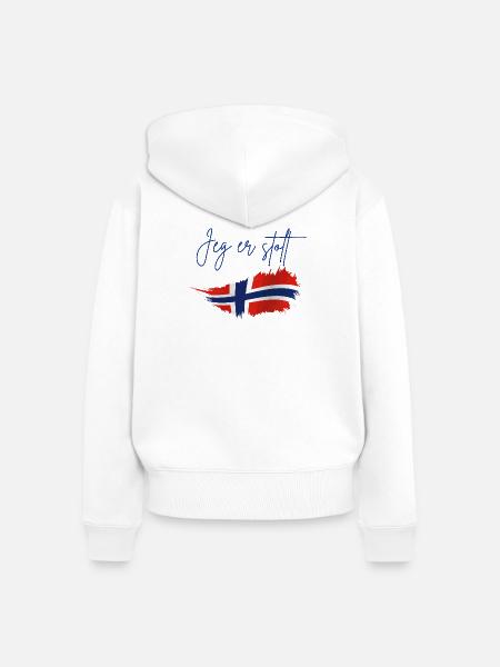 Norwegen - Frauen Premium Bio Zip Hoodie - Weiß