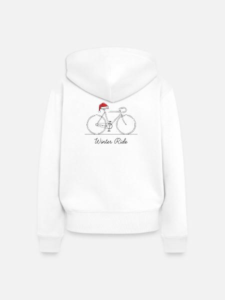 Winter Ride Fahrrad Gliederung - Frauen Premium Bio Zip Hoodie - Weiß